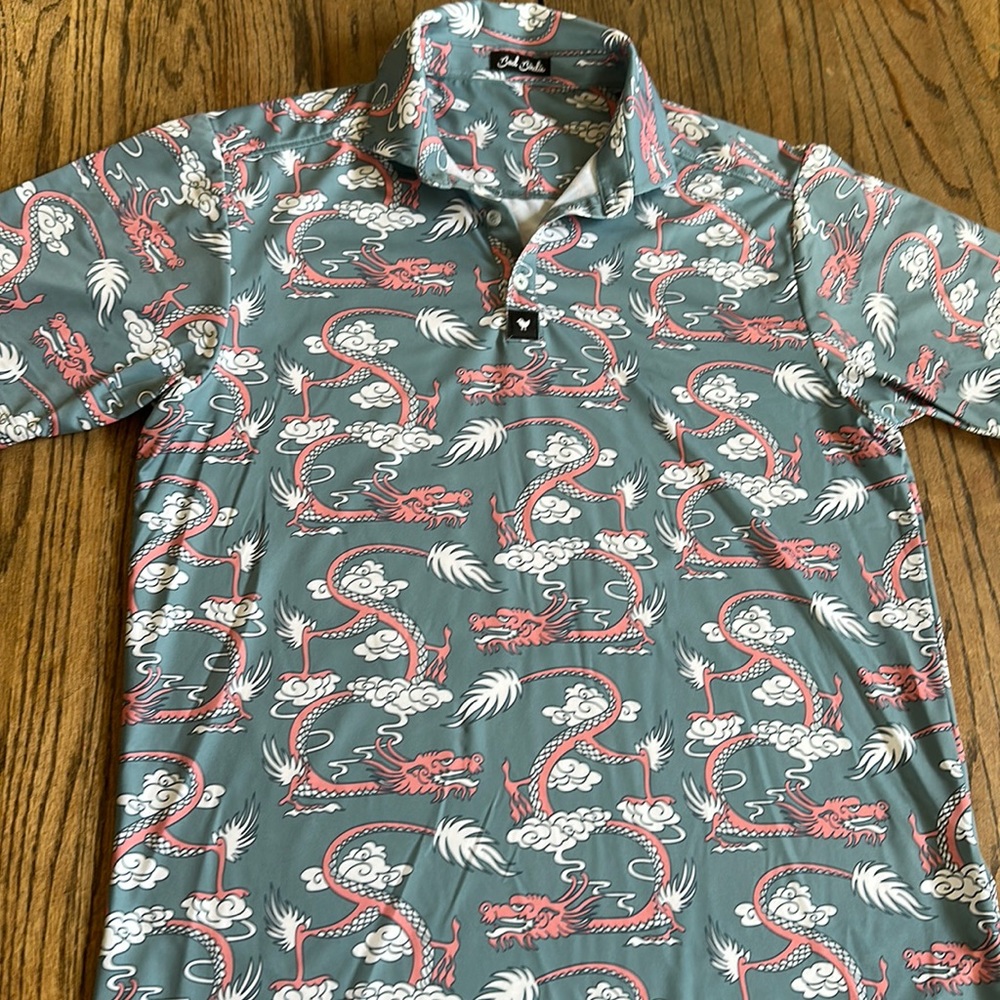 Bad Birdie Dragon Polo size Large